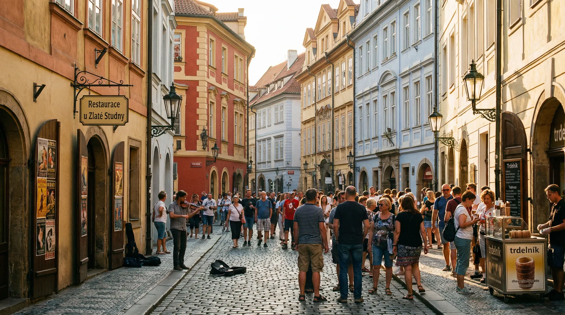 布拉格小城区热闹的街头场景 - 捷克搭讪 捷克街头纪实
