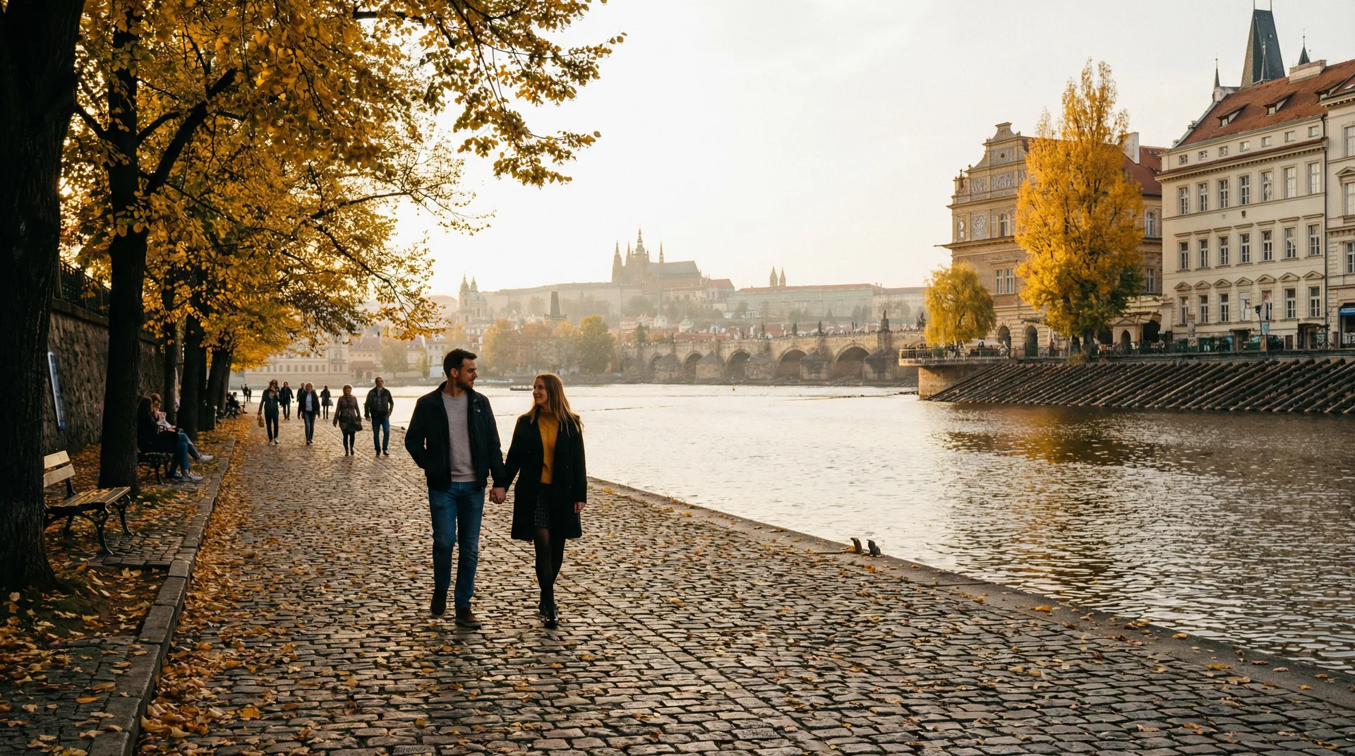布拉格伏尔塔瓦河畔秋日漫步 - 捷克搭讪 城市漫步