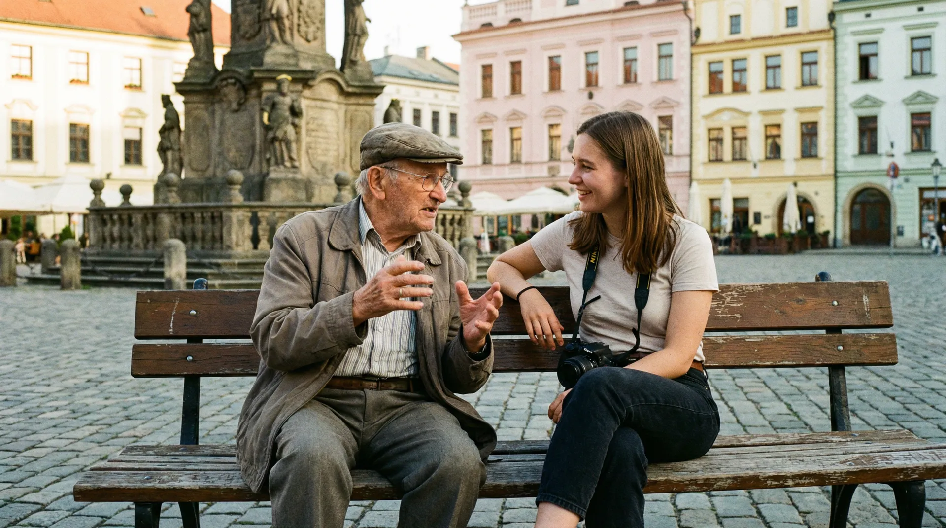 奥洛穆茨广场上的真实对话 - 捷克搭讪 街头互动